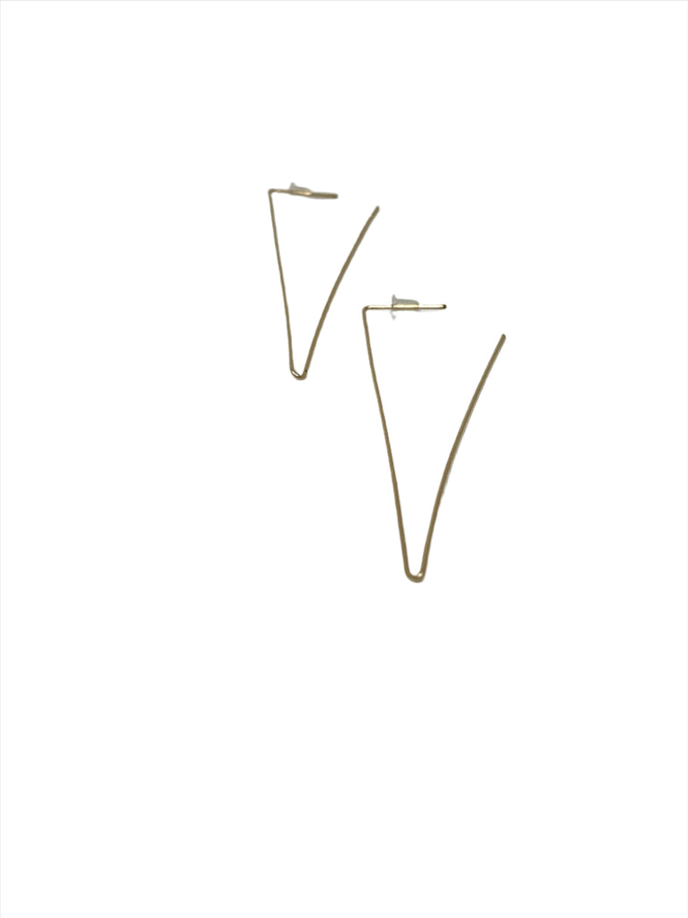 Sleek V-Shape Gold Earrings