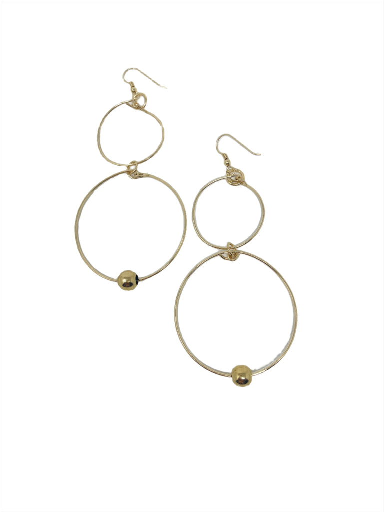 Double Loop Hoops Gold Earrings