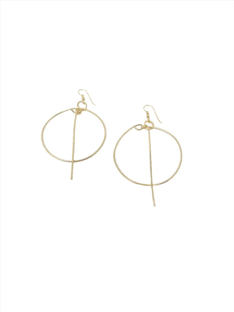 Circular Hoop Gold Earrings