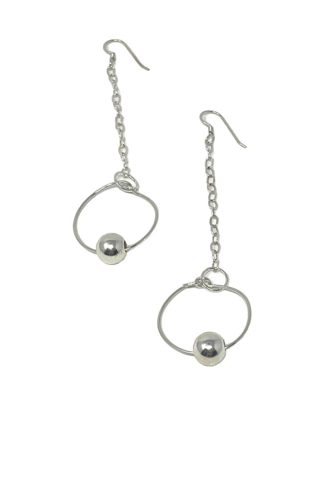 Circular Dangles Silver Earrings